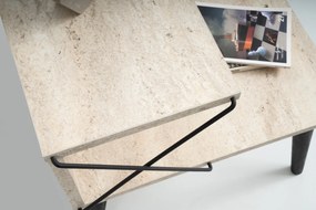 Mesa de Cabeceira Cross – Preto Travertino – 50x55x40 cm