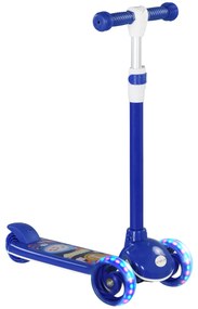 AIYAPLAY Trotinete Crianças 3 Rodas LED Altura Ajustável Segurança Carga 25 kg Estável Divertido 52x29x63-76 cm Azul | Aosom Portugal