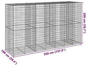 Cesto gabião com cobertura 350x100x200 cm ferro galvanizado