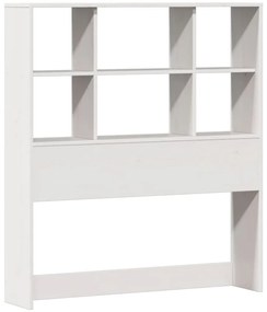 Cama com estante sem colchão 90x200 cm pinho maciço branco