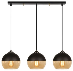 Candeeiro de Tecto Camini – Preto e Mel – 70 x 20 cm