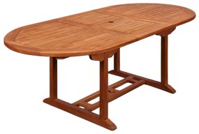 Mesa de jardim em madeira de eucalipto Vanamo 150-200x100x74cm com certificação FSC