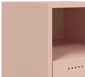 Mesa de cabeceira 36x39x43,5 cm aço rosa