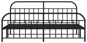 Estrutura de cama com cabeceira e pés 200x200 cm metal preto