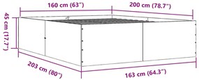 Estrutura de cama 160x200 cm derivados de madeira cinza sonoma
