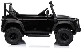 Jipe elétrico para crianças Land Rover Defender 110 SVX 12V, 4X4, luzes LED, bateria de lítio, licença ORIGINAL Preto