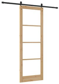 Conjunto de Porta Deslizante vidaXL com Conjunto de Ferragens 83x232 c