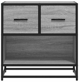 Mesa de cabeceira Sonoma 60x31x60 cm madeira e metal cinzento