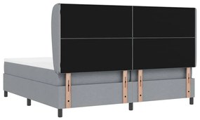 Cama Box com Colchão - Cinza Claro, 200x200 cm Tecido
