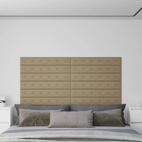 Painel parede 12pcs 90x15 cm couro artificial 1,62m² cappuccino