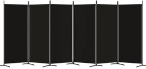 Divisória de quarto com 6 painéis 520x180 cm tecido preto