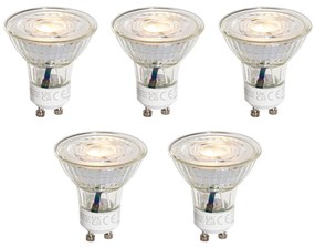 Conjunto de 5 lâmpadas LED GU10 50mm Kelvin reguláveis em 3 níveis transparente 4,5W 380 lm 2000-2700K