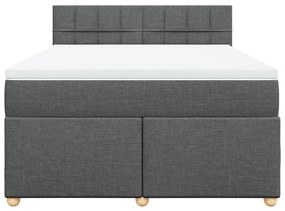 Cama com molas/colchão 140x190 cm tecido cinzento-escuro