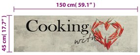 Tapete de cozinha lavável 45x150 cm veludo padrão peper cooking