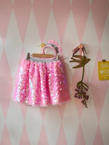 Jupon de fantasia + coroa rosa