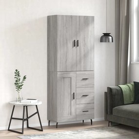 vidaXL Armário alto 69,5x34x180 cm derivados de madeira sonoma cinza