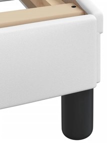 Cama com colchão 90x190 cm couro artificial branco