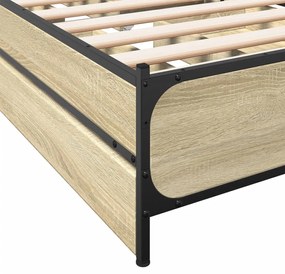 Estrutura de cama c/ gavetas derivados madeira carvalho sonoma