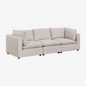 Sofá Modular De 3 Peças Daniela Tecido Creme Bege - Sklum