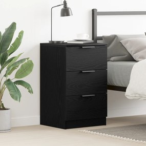 Criado-mudo de Carvalho Preto vidaXL - 40x65x65 cm