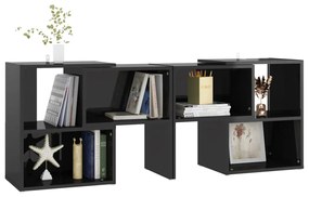 Móvel de TV 104x30x52 cm derivados de madeira preto brilhante