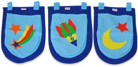 Conjunto Cama alta de Criança PINO 90 x 200 cm + estrado + escada + escorrega + tunel + cortina + bolsas de arrumação Astronauta Cinzenta