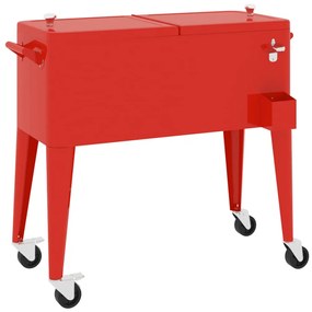 Carrinho refrigerador com rodas 92x43x89 cm vermelho