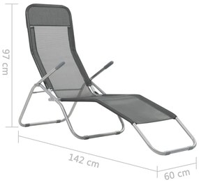 Espreguiçadeiras dobráveis 2 pcs textilene antracite