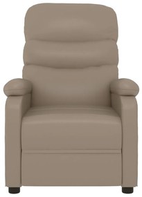 Poltrona massagens reclinável elétrica couro artif. cappuccino