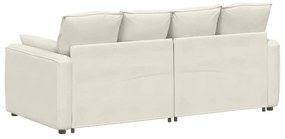Sofá modular com almofadas creme