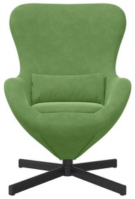 Poltrona Egg VidaXL Verde Claro Veludo