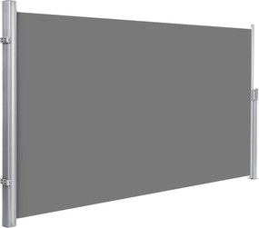 Toldo lateral 180 x 350 cm com caixa em liga de alumínio, extensível, opaco cinzento
