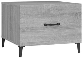 Mesas de centro + pernas de metal 2pcs 50x50x40 cm sonoma cinza