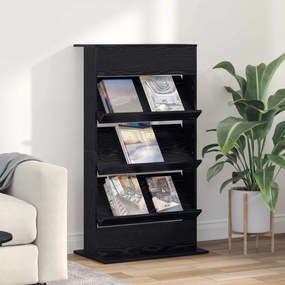 vidaXL Estante de Revistas Carvalho Preto 70 x 41 x 126 cm