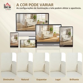 Sofá de 2 Lugares em Veludo 134 cm com Pés de Madeira Encosto Espesso Sofá Moderno para Sala Quarto Creme