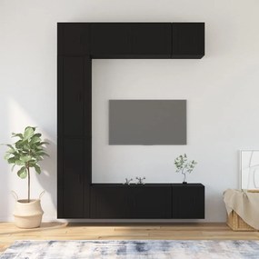 vidaXL Conjunto móveis de TV 7 pcs madeira processada preto