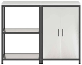 Conjunto de Armazenamento de Cozinha com prateleira 2 pcs Prata