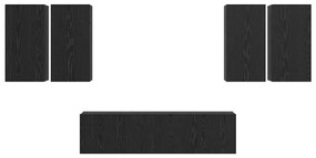 Conjunto de móvel de TV 6 pcs Carvalho Preto 60 x 30 x 30 cm