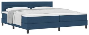 Cama Box Spring com Colchão Azul 200x200 cm Tecido