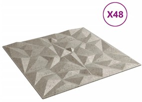 Painéis de parede 48 pcs 50x50 cm 12m² XPS ametista betão