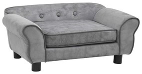 vidaXL Sofá para cães 72x45x30 cm pelúcia cinzento