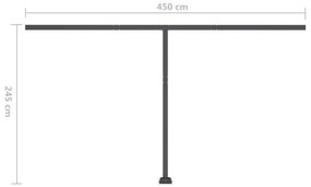 Toldo retrátil manual com LED 500x300 cm cor creme