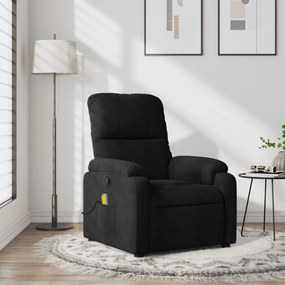 vidaXL Poltrona de massagens reclinável tecido de microfibra preto