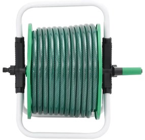 Enrolador independente com mangueira de 30 m PVC verde