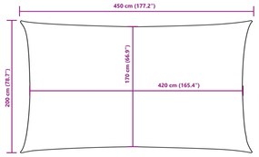 Para-sol vela tecido oxford retangular 2x4,5 m verde-escuro
