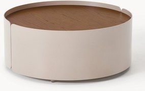 Mesa de centro redonda em madeira com gavetas Loran