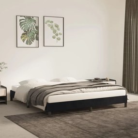 Estrutura de cama sem colchão 160x200 cm veludo preto