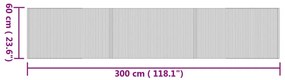 Tapete retangular 60x300 cm bambu cor natural