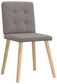 Cadeiras de jantar 6 pcs tecido cinzento-acastanhado