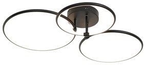 Candeeiro de teto preto com LED 3-passos regulável 3 luzes - Joaniqa Moderno